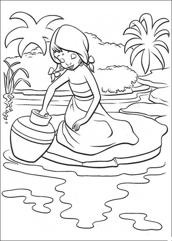 Indian Girl  Coloring Page